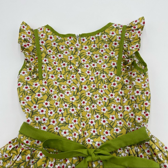 Vintage Child’s Dress Bright Floral Print Frills Ruffles Sleeveless Tie Bow 90s - Picture 4 of 9